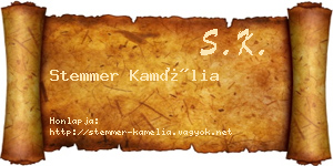 Stemmer Kamélia névjegykártya